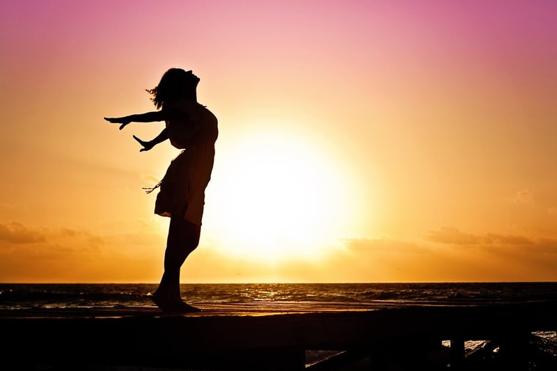 Woman practicing self-love